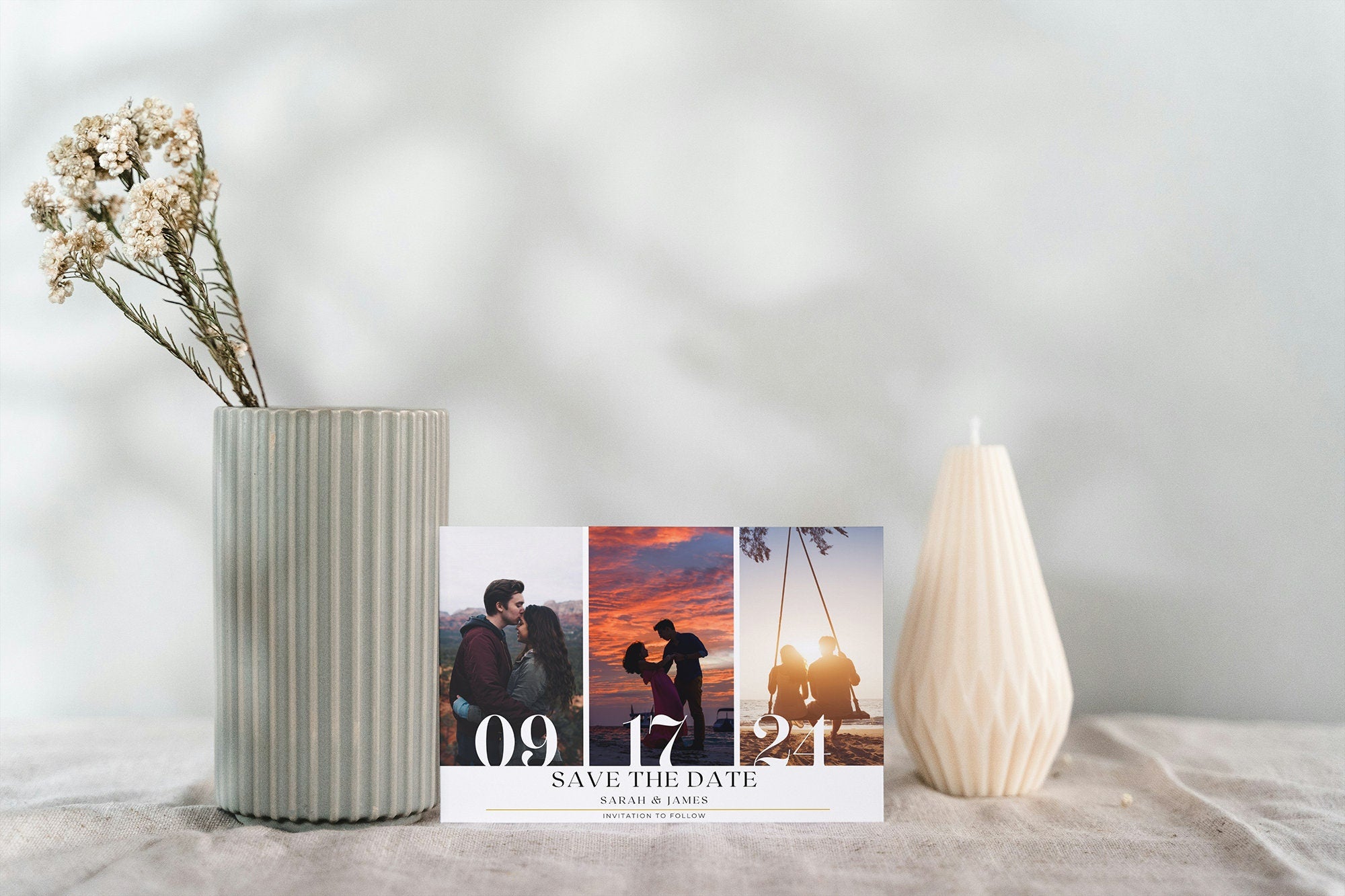 Save The Date Template Photo Collage | Editable Template